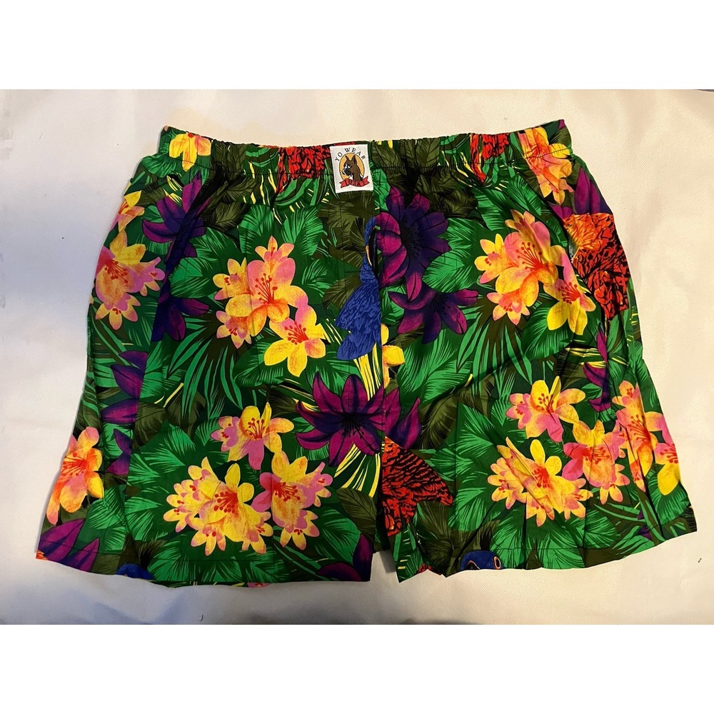 NOS VTG Max Boxxer Yo Wear Jungle Parrot Boxers Shorts 90s XL USA‎ 100% Cotton